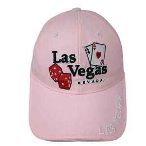 Las Vegas Nevada Strapback Hat Pink One Size Adjustable Embroidered Best Vina